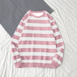 Women's Long-Sleeve Striped Sweatshirt Casual Crewneck Oversized Pullover Harajuku Loose Fit Stripe Fall Street Sweatshirt Top
