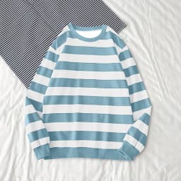 Women's Long-Sleeve Striped Sweatshirt Casual Crewneck Oversized Pullover Harajuku Loose Fit Stripe Fall Street Sweatshirt Top