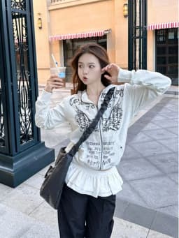 American Retro Printed Zipper Sweatshirt Women's Y2K New Harajuku Hip Hop Goth Casual Joker Long Sleeve Zipper Hoodie Streetwear