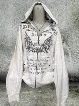American Retro Printed Zipper Sweatshirt Women's Y2K New Harajuku Hip Hop Goth Casual Joker Long Sleeve Zipper Hoodie Streetwear
