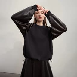 AMII Woman Sweatshirts 2026 Autumn Minimalist O-Neck Loose Casual Top Women Patchwork Long Sleeve Sweatshirts For Women 12543175