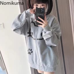 2025 Ropa Mujre Anime Hoodie Jackets Women's Clothing Stand Neck Zipper Cute Y2k Coat Casual Fashion Japanese Sweatshirts Tops
