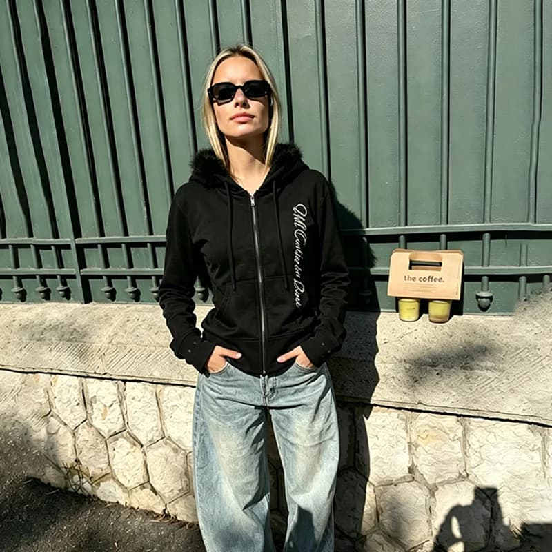 Cute Solid color Bowknot Y2K Hooded sweatshirt Fashion Casual Chic Unique Zipper Hoodie sweatshirt Classic Minimalist Clothes