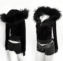 Cute Solid color Bowknot Y2K Hooded sweatshirt Fashion Casual Chic Unique Zipper Hoodie sweatshirt Classic Minimalist Clothes