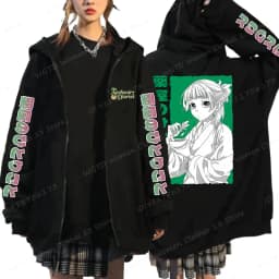 Funny The Apothecary Diaries Print Hoodies Men Women Casual Harajuku Zipper Hooded Pullovers Coat Anime Streetwear Sweatshirt
