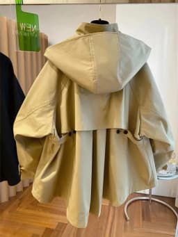 Y2k Long Sleeve Trench Coat Women Elegant Solid Hooded Coat Button Patchwork Bodycon Crop Tops Autumn Winter Streetwear 2026