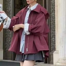 Y2k Long Sleeve Trench Coat Women Elegant Solid Hooded Coat Button Patchwork Bodycon Crop Tops Autumn Winter Streetwear 2026