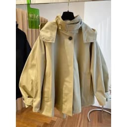 Y2k Long Sleeve Trench Coat Women Elegant Solid Hooded Coat Button Patchwork Bodycon Crop Tops Autumn Winter Streetwear 2026