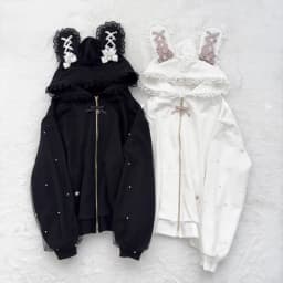 Japanese Sweet Coats Y2K Clothing Hoodie Women Tops Autumn and Winter Color Match Splicing with Thick Velvet Cardigan Jackets