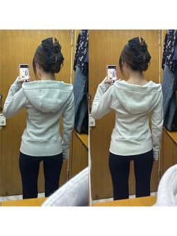 Retro American White Grey Hooded Cardigan Women's Yoga Top Spring Autumn Fashionable Outerwear Breathable Long Sleeve Zipper
