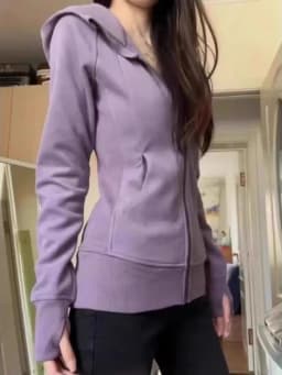Retro American White Grey Hooded Cardigan Women's Yoga Top Spring Autumn Fashionable Outerwear Breathable Long Sleeve Zipper