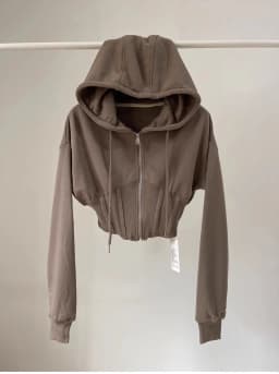 Spicy Girl Retro Color Hoodie Women's Ultra-Short Waist-Cinching Belly-Baring Long-Sleeve Open Cardigan Top Coat