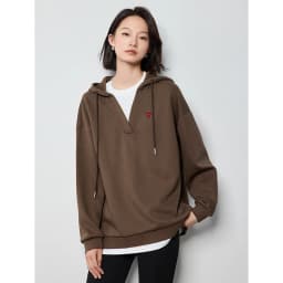 TOYOUTH Women Hoodies Sweatshirt 2024 Autumn New Heart Patter Embroidery Fake Two Piece Hooded Pullover Tops