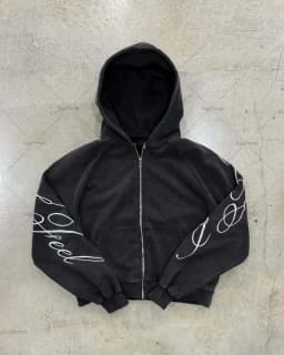 Y2K harajuku Gothic Letter Print Retro Fashion Men And Women Hoodie Hip-Hop Punk Style Black Oversized Zipper Sweatshirts