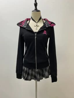 Sweatshirt jacket 2025 new loose casual top autumn and winter Gothic European American retro street clothing Y2K jacket trend