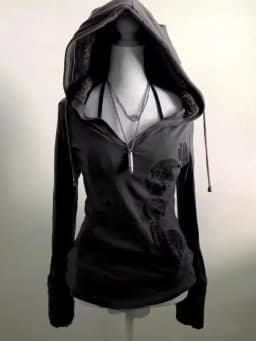 Sweatshirt jacket 2025 new loose casual top autumn and winter Gothic European American retro street clothing Y2K jacket trend