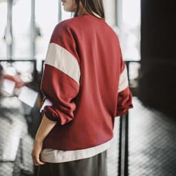 Maden Women’s Vintage Baseball V-Neck Sweatshirt Long Sleeve Pullover Color-Block Patchwork Loose Fit Cotton Blend Autumn Top