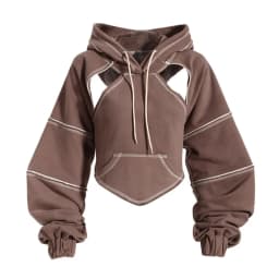 Color Blocking Bright Line Decoration Women High Street Hoodies Y2K Clothes Harajuku Hollow Out Back Lace-up Long Sleeve Tops