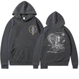 Middle Earth Map Hoodie Second Breakfast Club LOTR Sweater Middle-Earth Fan Apparel Tolkien The Shire Shirt LOTR Movie Hoodies