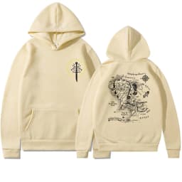 Middle Earth Map Hoodie Second Breakfast Club LOTR Sweater Middle-Earth Fan Apparel Tolkien The Shire Shirt LOTR Movie Hoodies