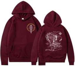 Middle Earth Map Hoodie Second Breakfast Club LOTR Sweater Middle-Earth Fan Apparel Tolkien The Shire Shirt LOTR Movie Hoodies