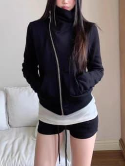 Spring New Long Sleeve Zipper Hoodie Casual Loose Hoodies High Collar Clothes Harajuku Y2k Woman Clothing American Tops