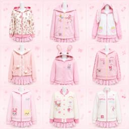Cute Japanese Printed Cardigan Women Y2K Fairy Grunge Ruffle Patchwork Outerwear Sweet Lolita Harajuku Style Daily Casual Outfit