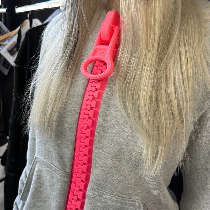 spicy girls chic zipper hooded sweatshirt high street trendy retro fashion versatile zipper sweatshirt American style millennium