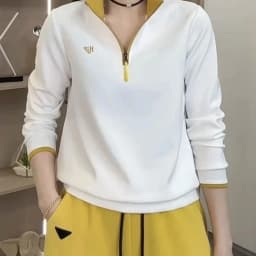 2025 Autumn Fashion Casual Zipper Personality Long Sleeve Women's Sweatshirt Top Polyester Fiber 100% New Style Sweatshirt