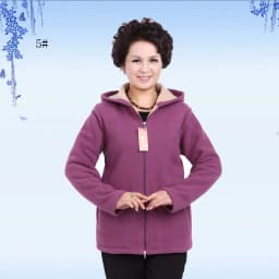 Autumn Women Fleece Jacket 2026 New Grandma Velvet Hooded Sweatshirt Cotton Warm Winter Jacket Coat Female Tops Basic Coats 5XL