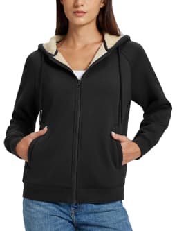TACVASEN Women's Zip Up Sheerpa Hoodies Outdoor Sweatshirts Coats with Pockets Witner Warm Casual Fleece Lined Full-Zip Jackets
