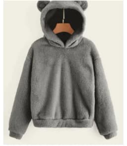 Autumn Winter Women's Hoodies Winter Women Long Sleeve Rabbit Ear Hood Sweatshirt Cute Plush Warm Casual Hoodie Tops