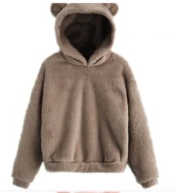 Autumn Winter Women's Hoodies Winter Women Long Sleeve Rabbit Ear Hood Sweatshirt Cute Plush Warm Casual Hoodie Tops
