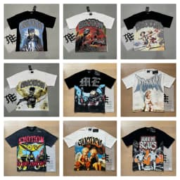 New Release RMIXED EMOTION Rhinestone Shirt Streetwear Cotton Loose Round Neck Top Tees Oversized Tee Top Trendy