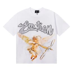 New Release RMIXED EMOTION Rhinestone Shirt Streetwear Cotton Loose Round Neck Top Tees Oversized Tee Top Trendy
