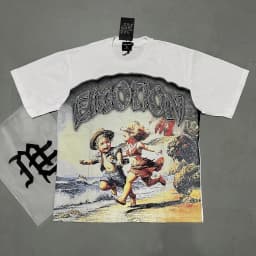 New Release RMIXED EMOTION Rhinestone Shirt Streetwear Cotton Loose Round Neck Top Tees Oversized Tee Top Trendy