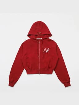 American Style Loose Casual Hoodie Women's Trendy Red Embroidery Lazy Style Sweatshirt Comfortable Breathable Long Sleeve