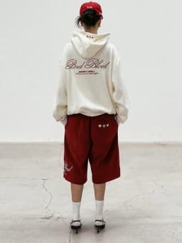 American Style Loose Casual Hoodie Women's Trendy Red Embroidery Lazy Style Sweatshirt Comfortable Breathable Long Sleeve