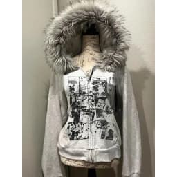 American Vintage Pink Furry Hoodie Women Y2K Harajuku Faux Fur Collar Jacket Fashion Slim Waist Belted Hot Girl Sweatshirt New