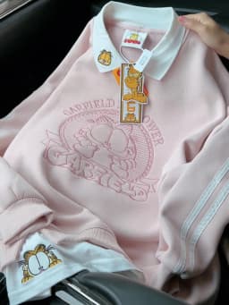 Korean Style Chic Embroidered Oversized Fleece Hoodie Women's Autumn Winter Thickened Cotton Sweatshirt Trendy  Collar