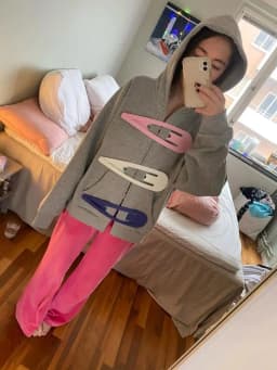 American Retro Hair Clip Hoodies Womens New Zipper Cardigan Jacket Womens Kawaii Oversized Hoodie Sweatshirt Fashion Y2k Clothes