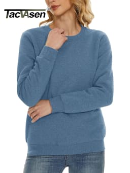 TACVASEN Winter Sherpa Lined Sweatshirt Womens Thick Warm Fleece Sweatshirts Home Party Casual Hoodies Streetwear Pullover Tops