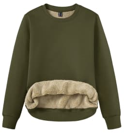 TACVASEN Winter Sherpa Lined Sweatshirt Womens Thick Warm Fleece Sweatshirts Home Party Casual Hoodies Streetwear Pullover Tops
