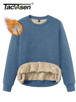 TACVASEN Winter Sherpa Lined Sweatshirt Womens Thick Warm Fleece Sweatshirts Home Party Casual Hoodies Streetwear Pullover Tops