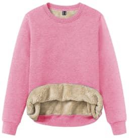 TACVASEN Winter Sherpa Lined Sweatshirt Womens Thick Warm Fleece Sweatshirts Home Party Casual Hoodies Streetwear Pullover Tops