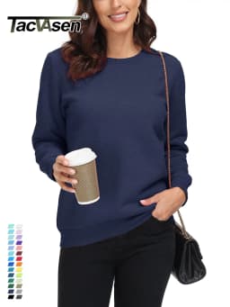 TACVASEN Winter Sherpa Lined Sweatshirt Womens Thick Warm Fleece Sweatshirts Home Party Casual Hoodies Streetwear Pullover Tops