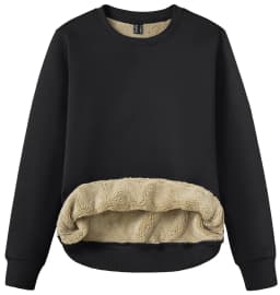 TACVASEN Winter Sherpa Lined Sweatshirt Womens Thick Warm Fleece Sweatshirts Home Party Casual Hoodies Streetwear Pullover Tops