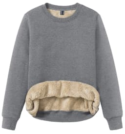 TACVASEN Winter Sherpa Lined Sweatshirt Womens Thick Warm Fleece Sweatshirts Home Party Casual Hoodies Streetwear Pullover Tops