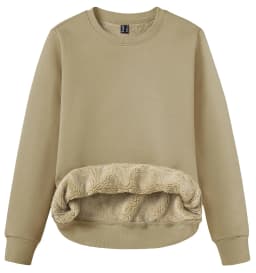TACVASEN Winter Sherpa Lined Sweatshirt Womens Thick Warm Fleece Sweatshirts Home Party Casual Hoodies Streetwear Pullover Tops