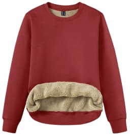 TACVASEN Winter Sherpa Lined Sweatshirt Womens Thick Warm Fleece Sweatshirts Home Party Casual Hoodies Streetwear Pullover Tops